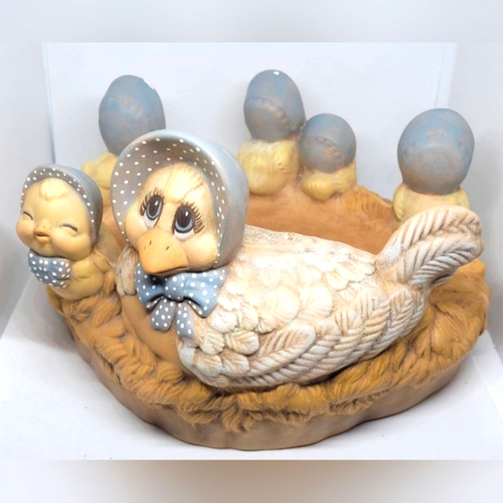Chicken decor, kitchen, napkin holder, paper plates holder, trinket dish, chicks